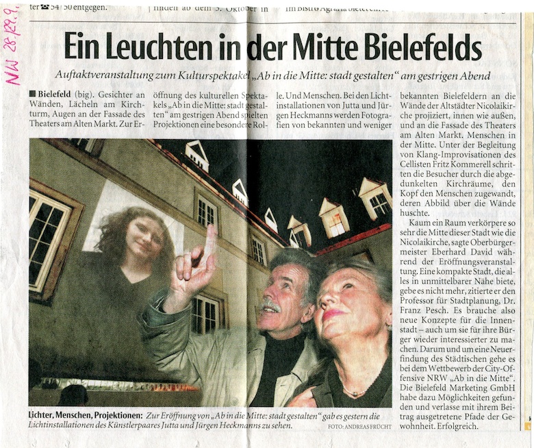 Zeitungsartikel - Ein Leuchten in der Mitte Bielefelds